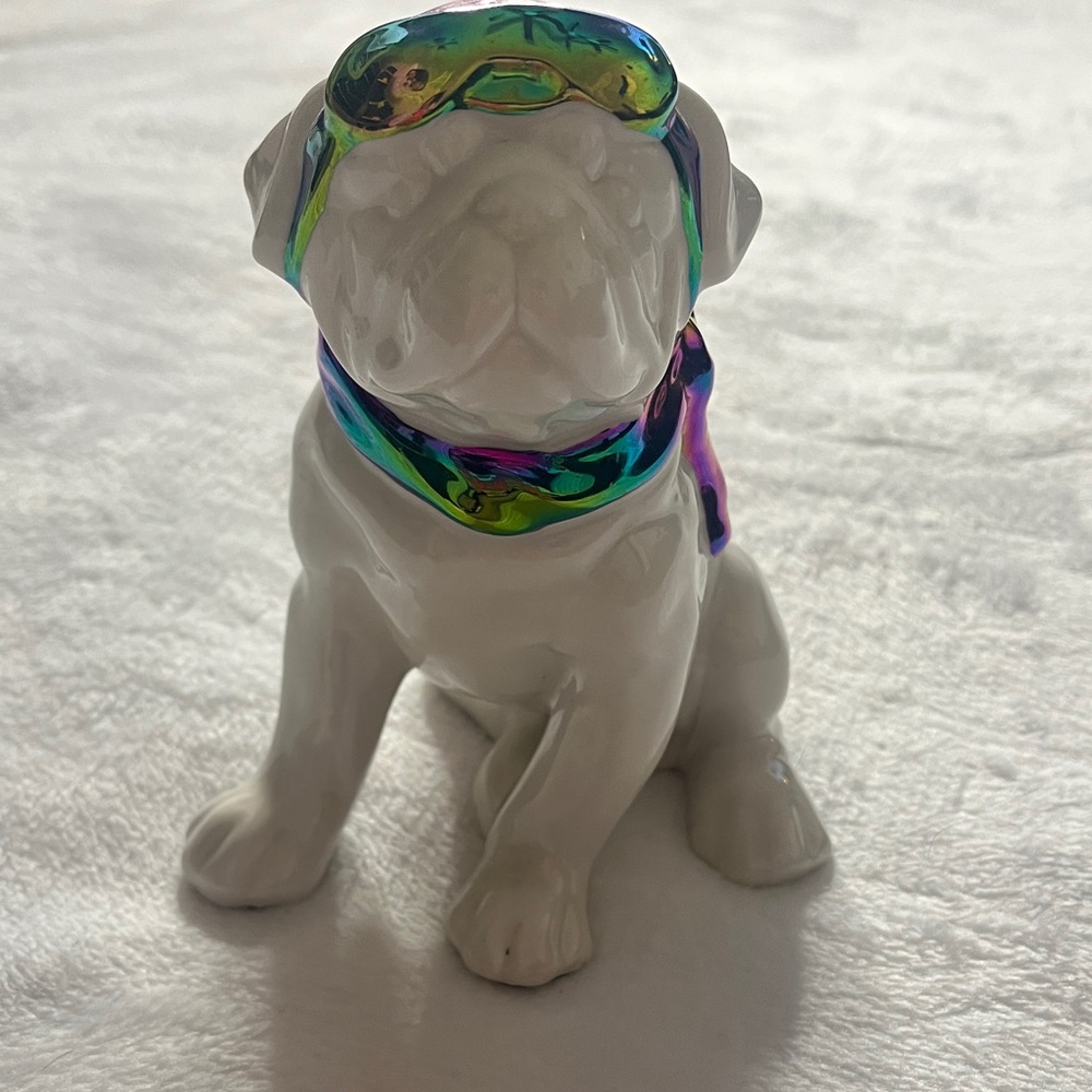 Colorful Ceramic Dog Figurine decor Pug